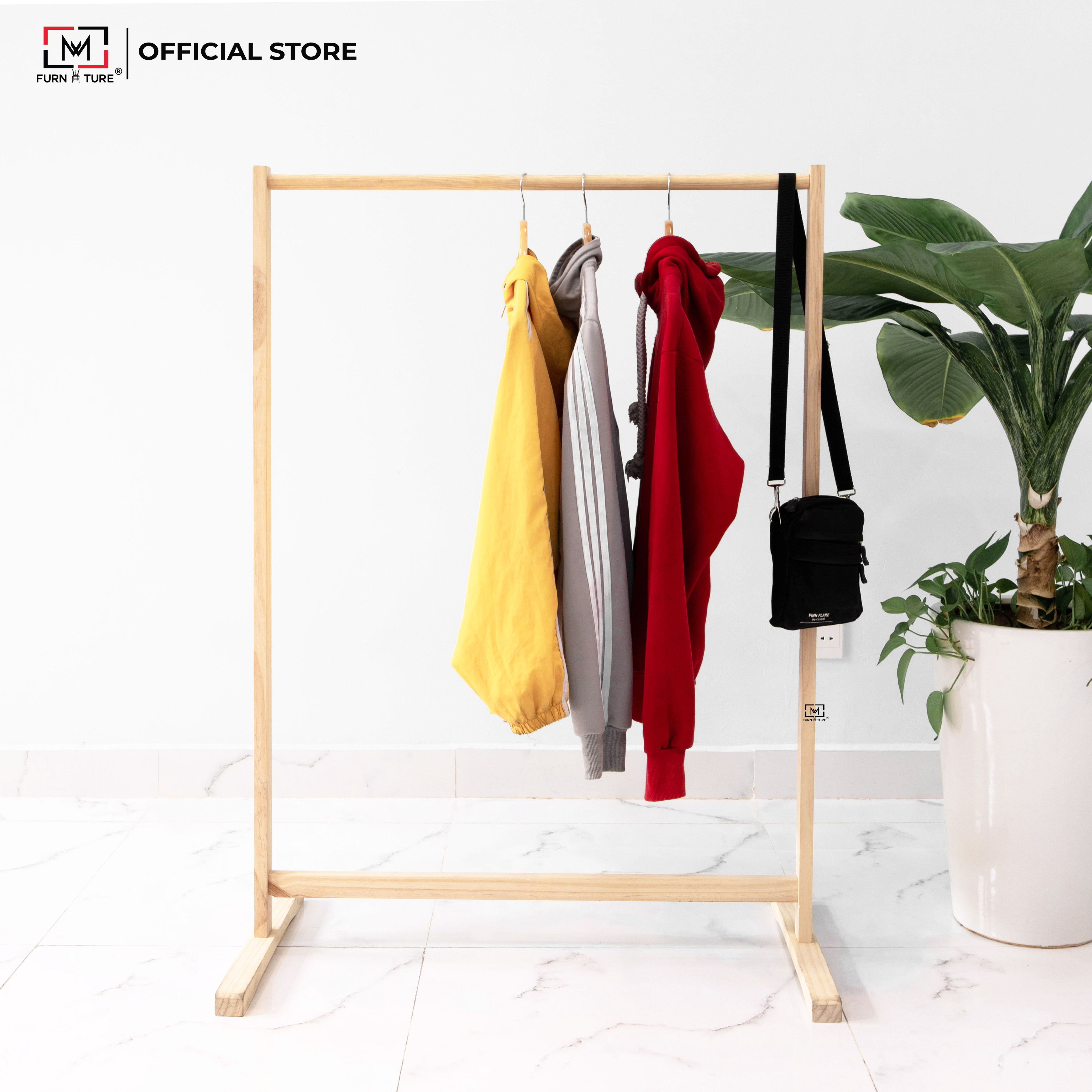 [ NGANG 86 ] GIÁ TREO QUẦN ÁO GỖ LẮP RÁP HÀN QUỐC MWFURNITURE - SINGLE HANGER NATURAL