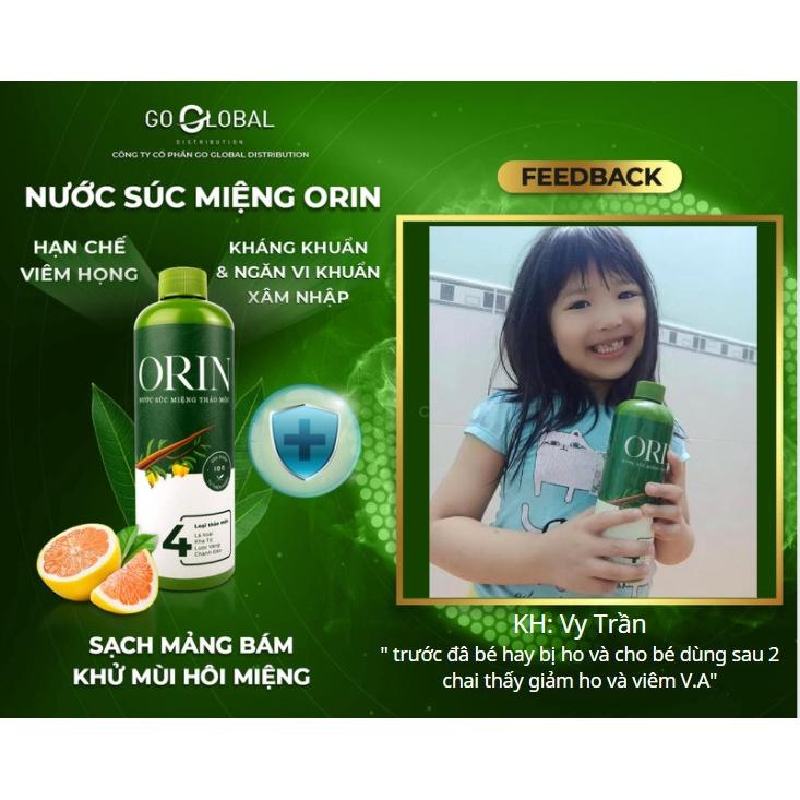 Combo 2 chai Nước Súc Miệng Thảo Mộc Orin 500ml ngừa sâu răng, kháng khuẩn, tan mảng bám