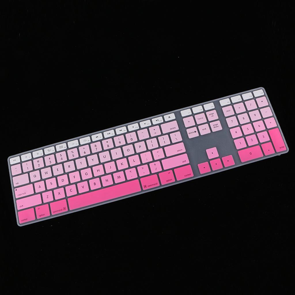 2 Pieces Silicone Keyboard Cover Skin for iMac USB Keyboard A1243 Pink+Blue