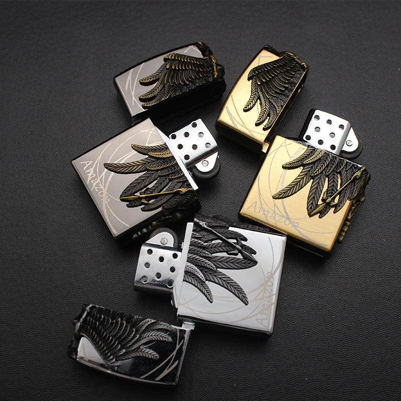 Hột Quẹt Bật Lửa Gas Đá Z1050 Ốp Nổi 3 Mặt Họa Tiết Nữ Chiến Binh Amazon Thần Thoại Cực Đẹp -Nhiều Màu