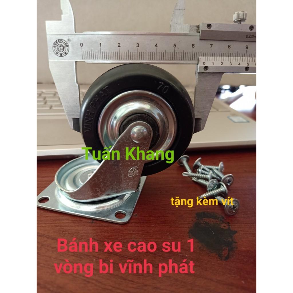 Bánh xe đẩy kích thước 65mm cao su