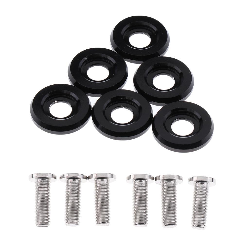 6 Sets Aluminum Alloy M6 x 18mm Washer Engine Bay Screw Black