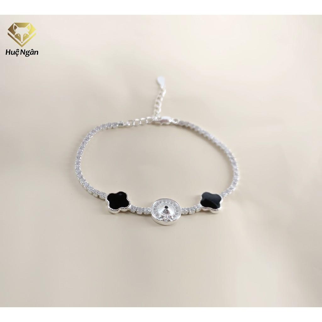 Lắc tay bạc 925 Huệ Ngân - Cỏ Bốn Lá May Mắn X13