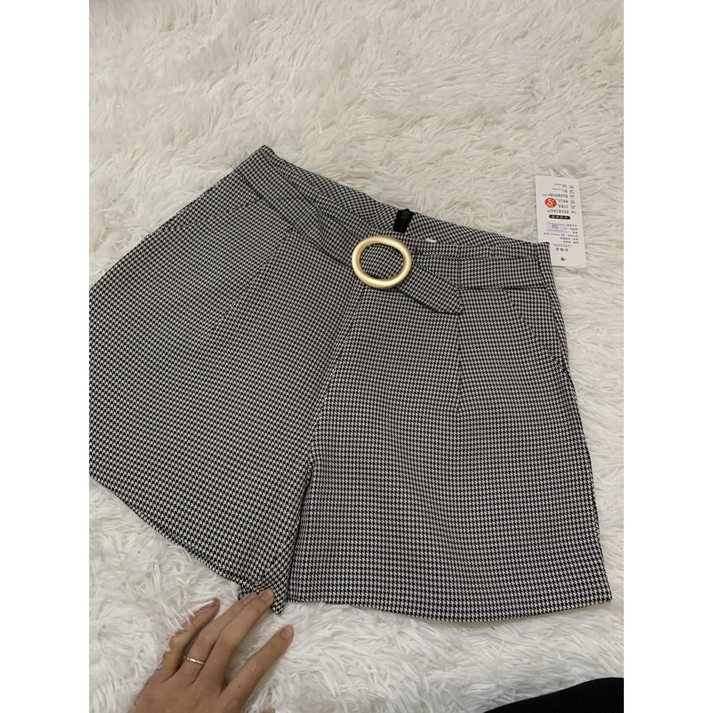 Quần Shorts kẻ cạp cao QC
