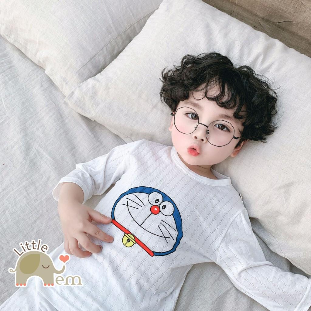 Bộ đồ bé trai/ bé gái Cotton xuất Nhật lửng _ White Cartoon