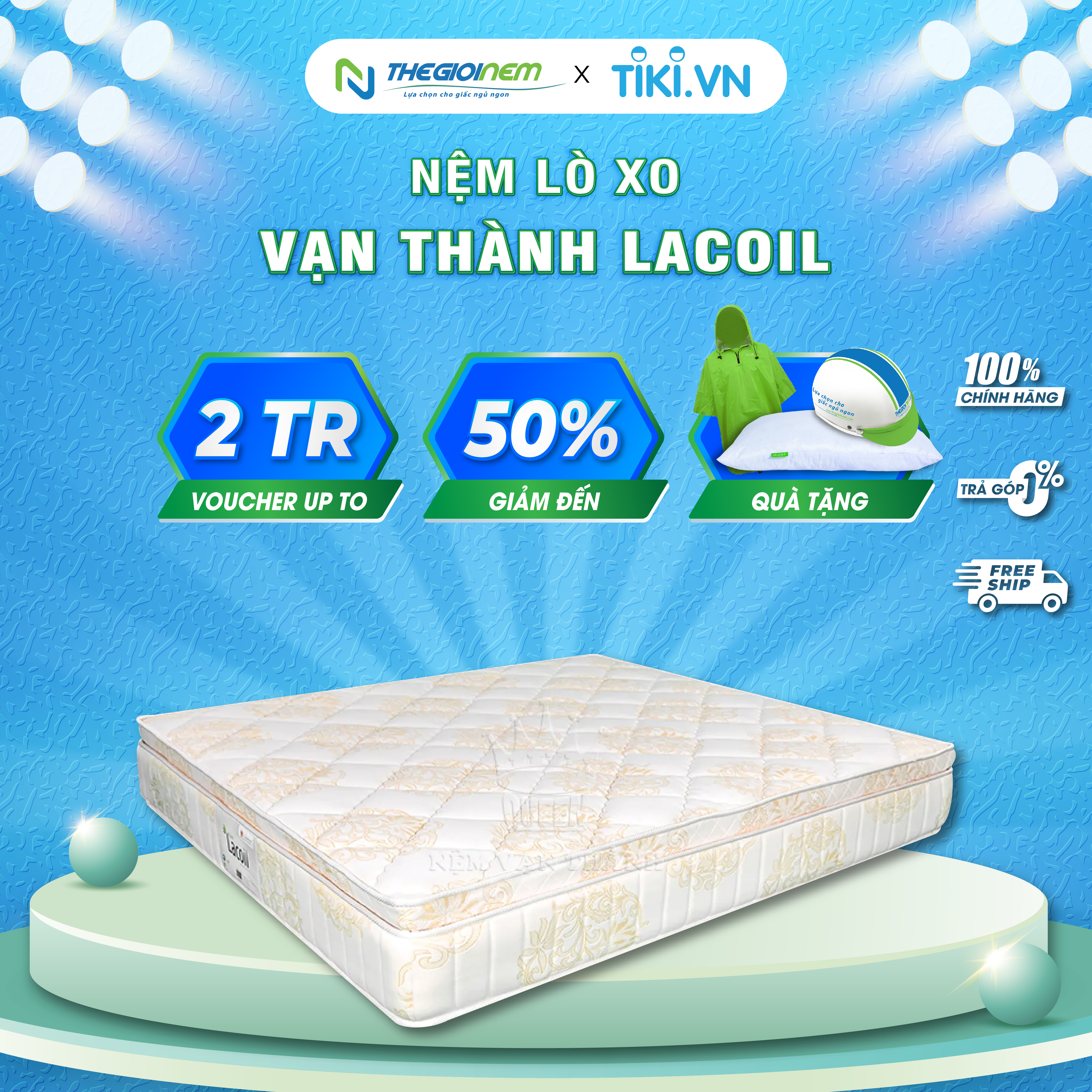 Nệm Lò Xo Túi Cao Su Lacoil Vạn Thành