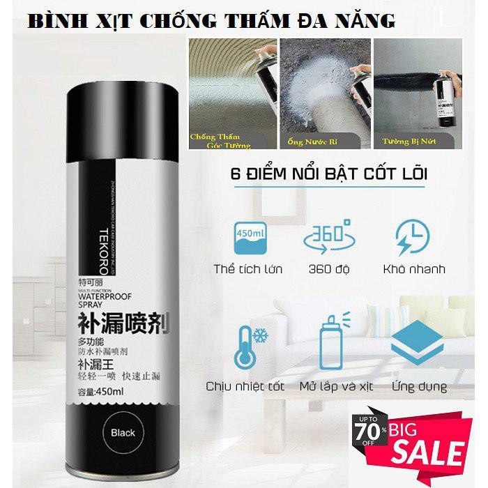 Chai xịt chống thấm, dột, rò rỉ nước TEKORO 450ml