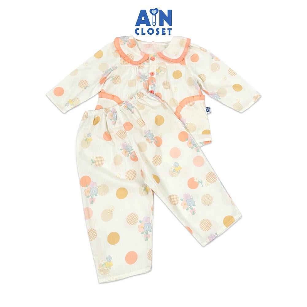 Bộ quần áo Dài bé gái họa tiết Hoa Bi Cam cotton - AICDBGFKZ6AM - AIN Closet