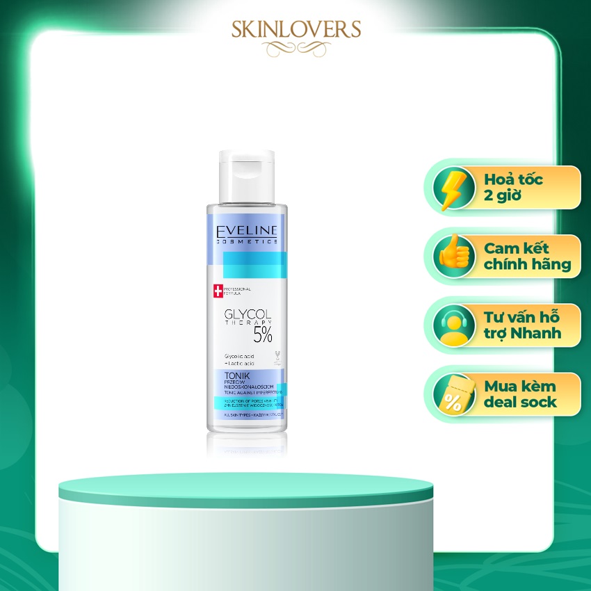 Nước Hoa Hồng Eveline Cosmetics Glycol Therapy Aha 5 Se Khít Chân Lông 110Ml