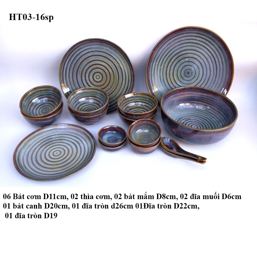 Bộ đồ ăn SANG CHẢNH-ĐẸP-SANG TRỌNG – Bát, đĩa Hồng Tuyết – Men Hỏa biến cao cấp –gia oanh authentic bat trang