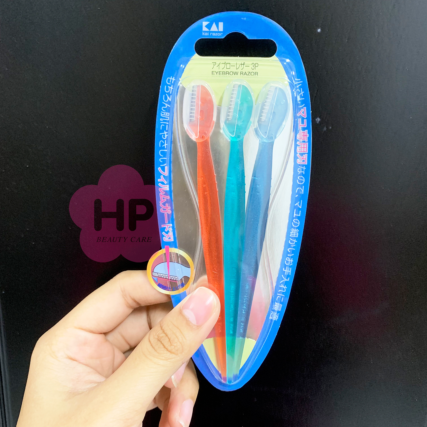 Dao Cạo Lông Mày Cán Dài Dành Cho Nữ Kai Eyebrow Razor EBR-3P (Set 3 Cây) - 08757