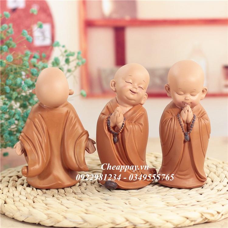 Bộ Tượng 03 Chú Tiểu Vui Vẻ (Nhiều mẫu)