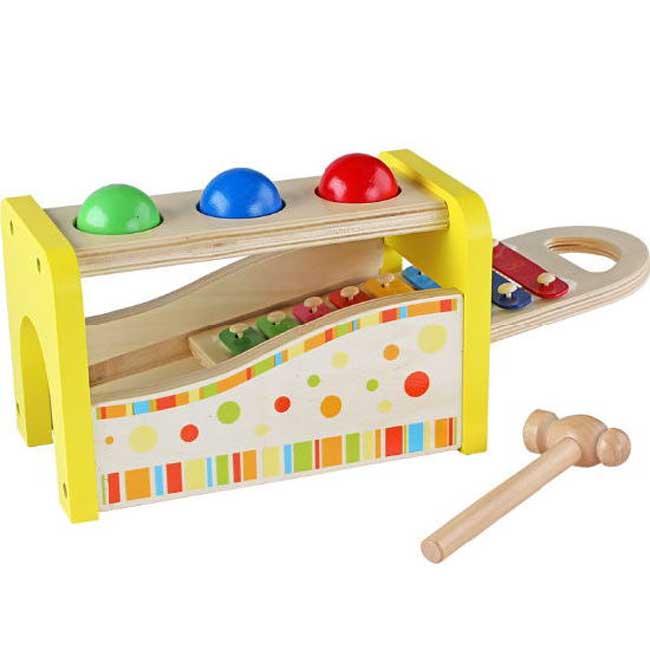 Trò chơi đập banh kết hợp đàn gõ Xylophone size lớn bằng gỗ, búa đập bóng đa năng banh lớn an toàn