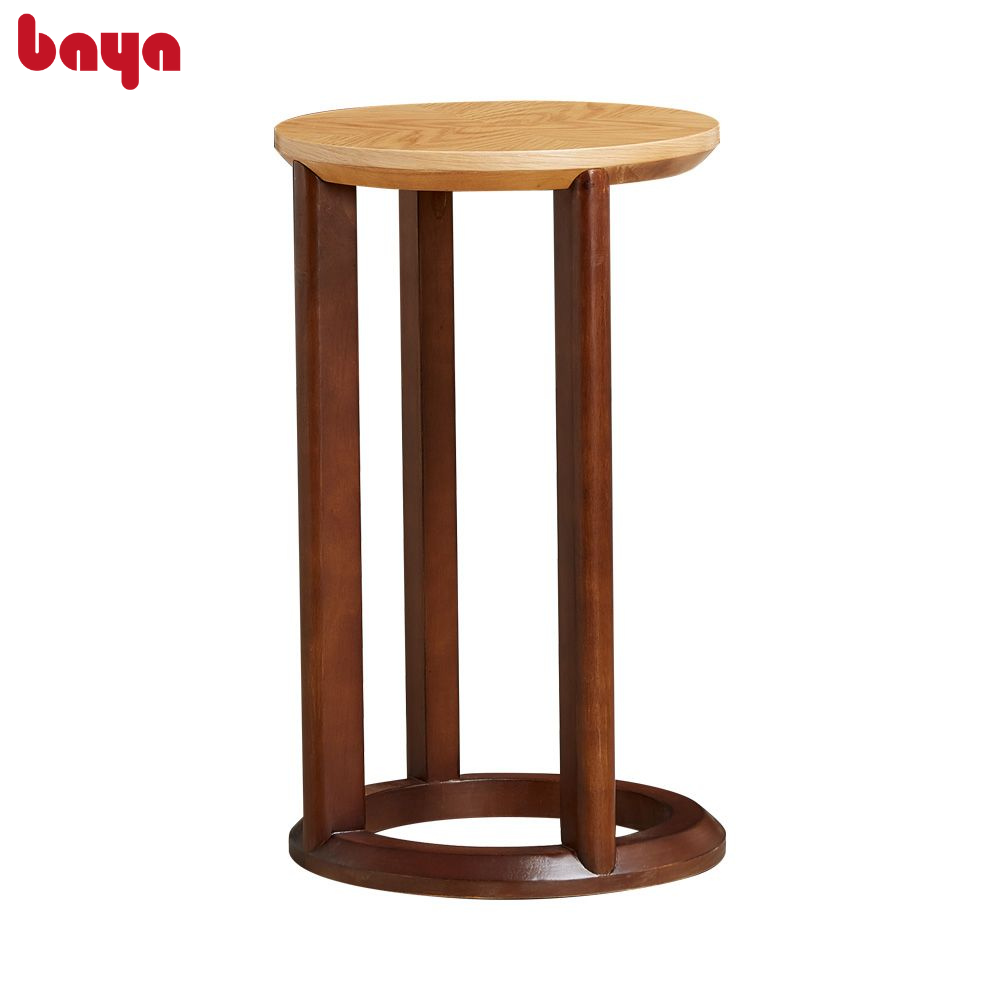 Bàn Góc Trang Trí Phòng Khách BAYA CONNEMARA Mặt Bàn Phủ Veneer Gỗ Sồi Với Vân Gỗ Đối Xứng Cùng Đường Bo Cạnh Và Kiểu Dáng Chân Bàn Lạ Mắt