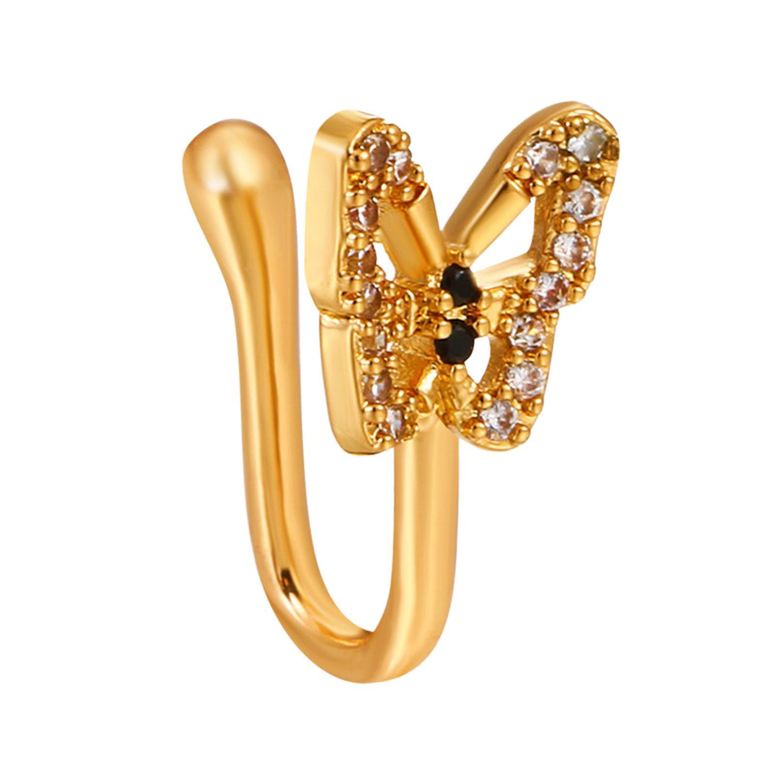 Fake Nose  Rhinestone Copper No Piercing Clip on Nose  for Women Men