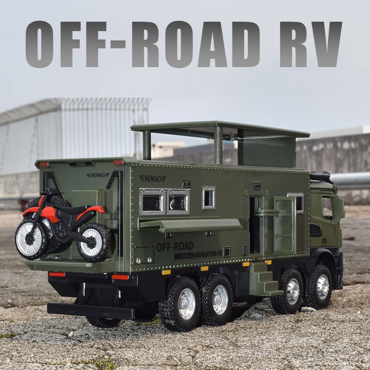 Xe ô tô tải bọc thép OFF-ROAD RV đồ chơi trẻ em mô hình xe bằng hợp kim tỉ lệ 1:32 có âm thanh động cơ và đèn