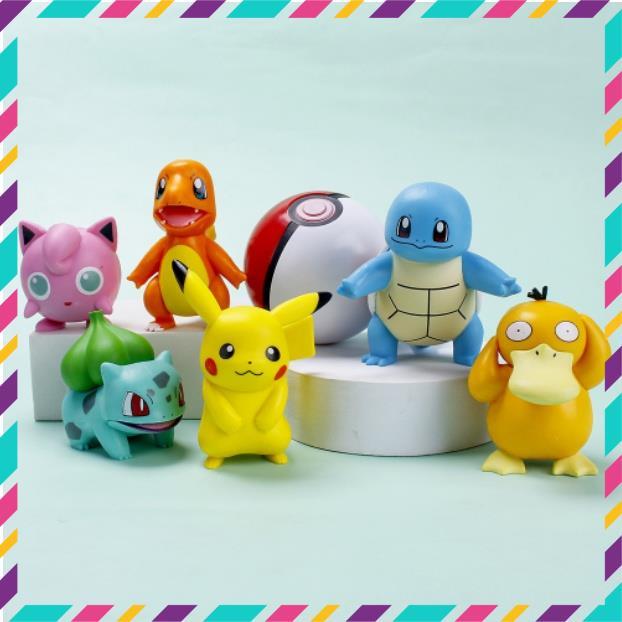 Mô Hình Nhân Vật Pokemon, Bộ 6 Nhân Vật Pikachu Chibi Siêu Ngộ Nghĩnh, Cute - Figure Pokemon