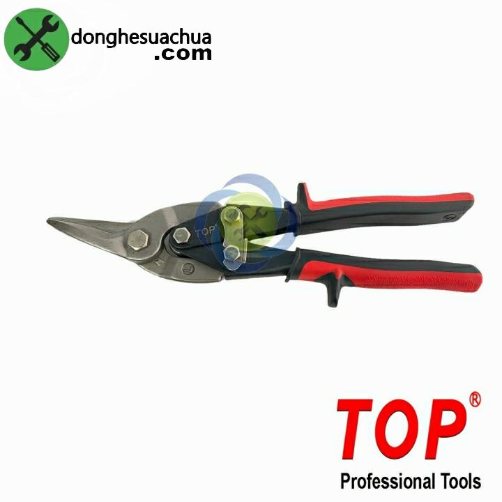 Kéo cắt tôn mũi cong trái TOP VNH-001L cán đỏ 10"/250mm