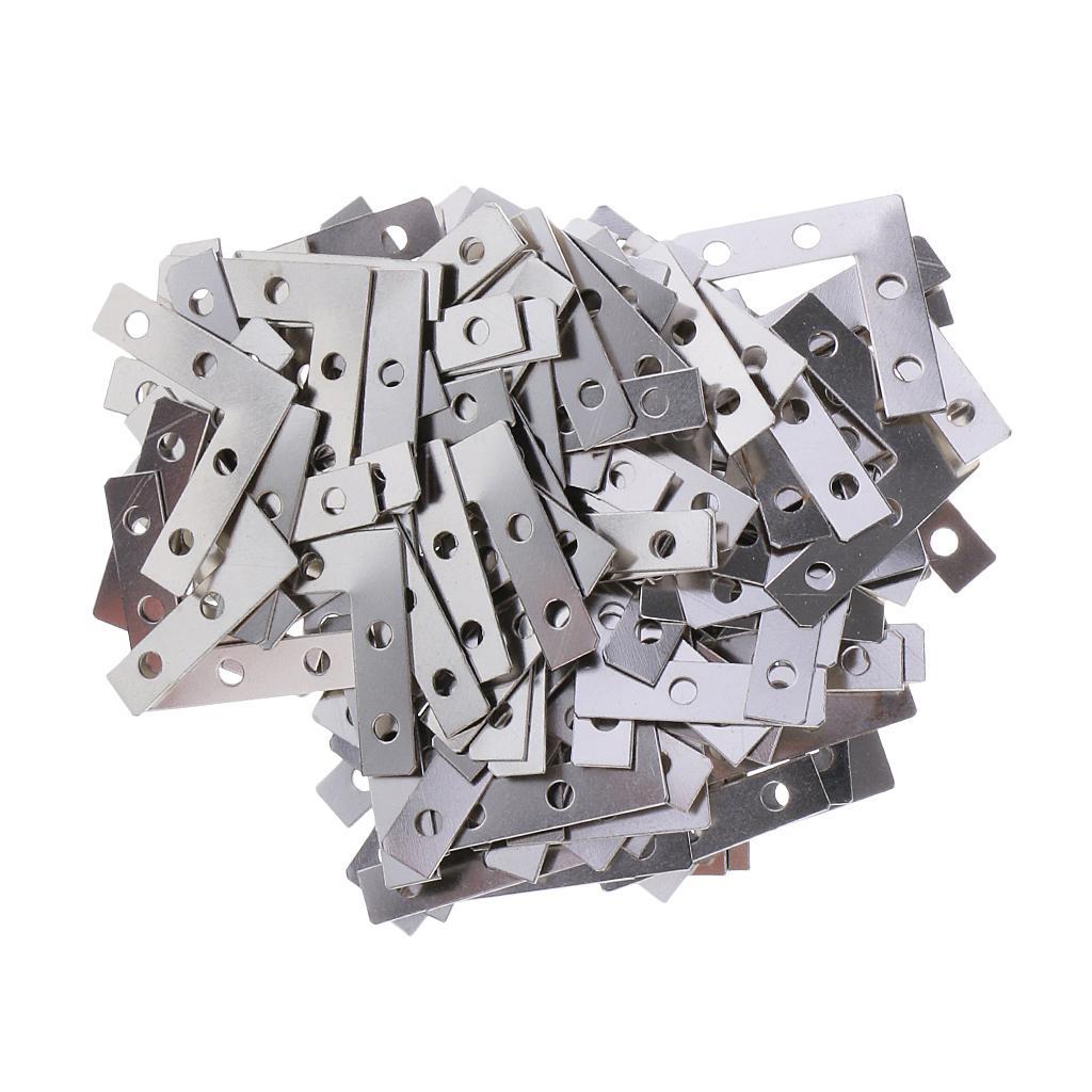 100 Pieces Heavy Duty Metal L Shape Corner Brace Plate 90 Angle Bracket Photos Frame Picture Bracket 38mmx38mm Furniture Accesories