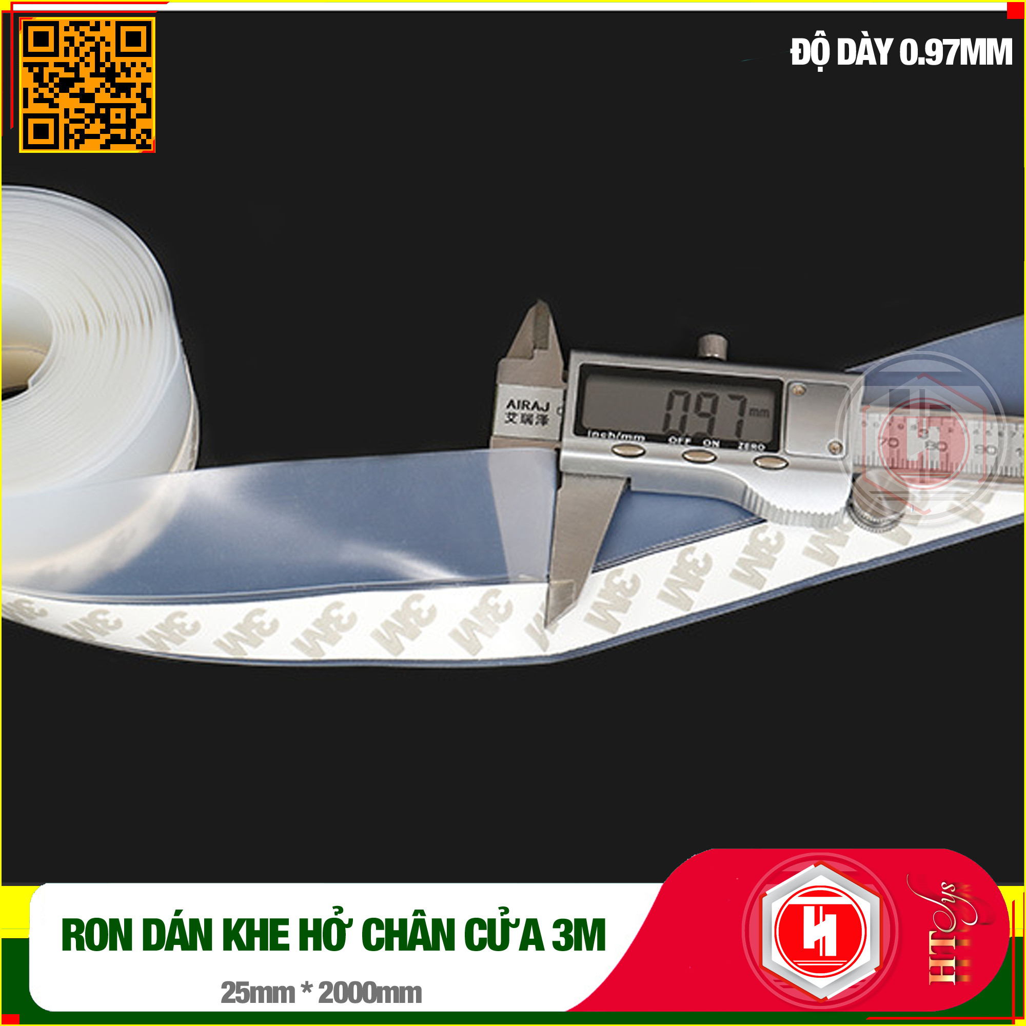 Cuộn Ron Dán Che Khe Cửa,Chân Cửa HT SYS - Lớp Keo Dán 3M Chống Nước - Chống Gió Lùa - Chống Ồn - Bụi Bẩn - Ngăn Côn Trùng Cuộn 25mm/35mm/45mm Dài 2 Mét