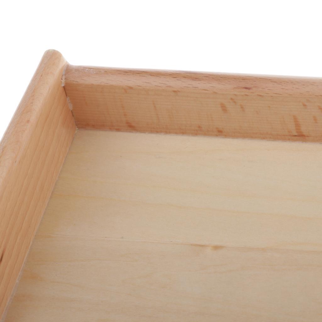 3 Pieces Montessori Teaching Aids Beech Wooden Tray with Small Hole S/ M /L
