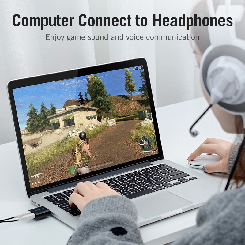 Sound card âm thanh USB 7.1 CH cho máy tính PC - Hàng Nhập Khẩu