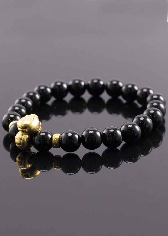 Vòng Tay Đá Thiên Thạch Charm Tuổi Tỵ Bạc Mạ Vàng 24K Ngọc Quý Gemstones