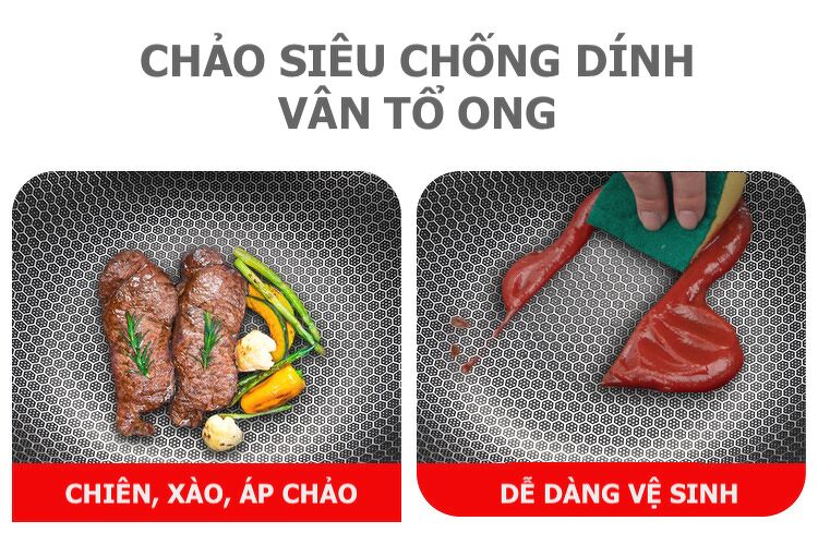 Chảo Vân Tổ Ong 32cm inox 304