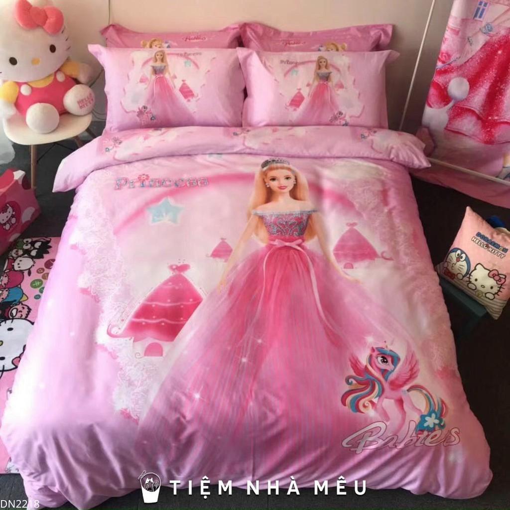 Bộ Chăn Ga Gối Cotton 100% m6/m8/2m -Tiệm Nhà Mêu DISNEY 5D Hoạt Hình Cao Cấp Cho Bé Gái
