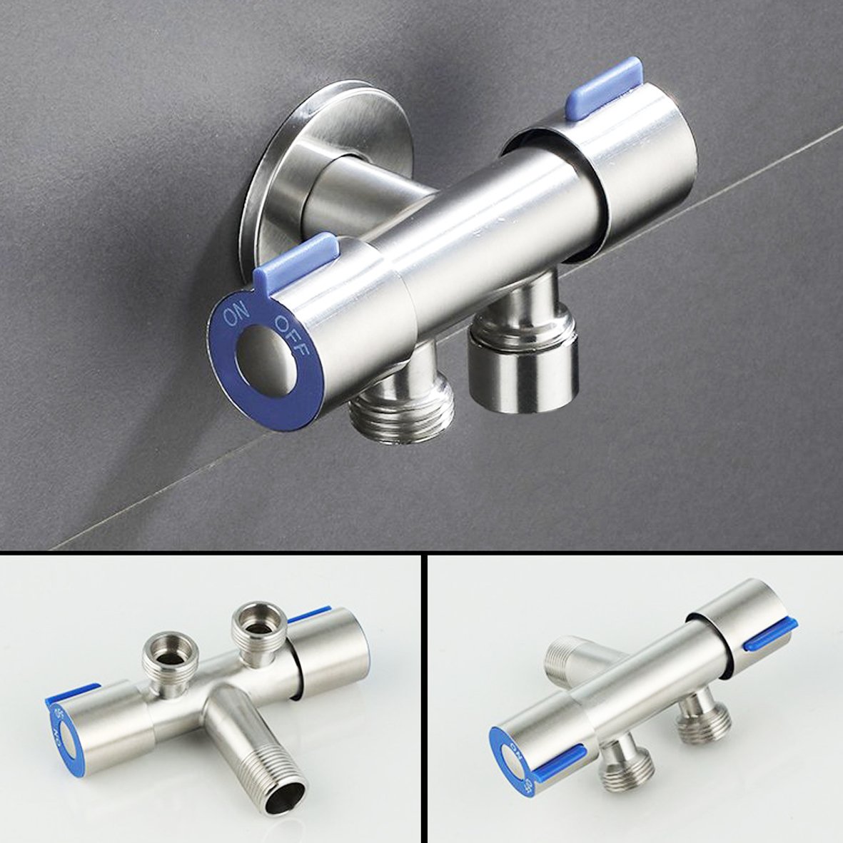 Van Nước 2 cổng xả đa năng bằng Inox 304 có điều khiển riêng biệt dạng vòi chia nước - Phụ kiện đi kèm