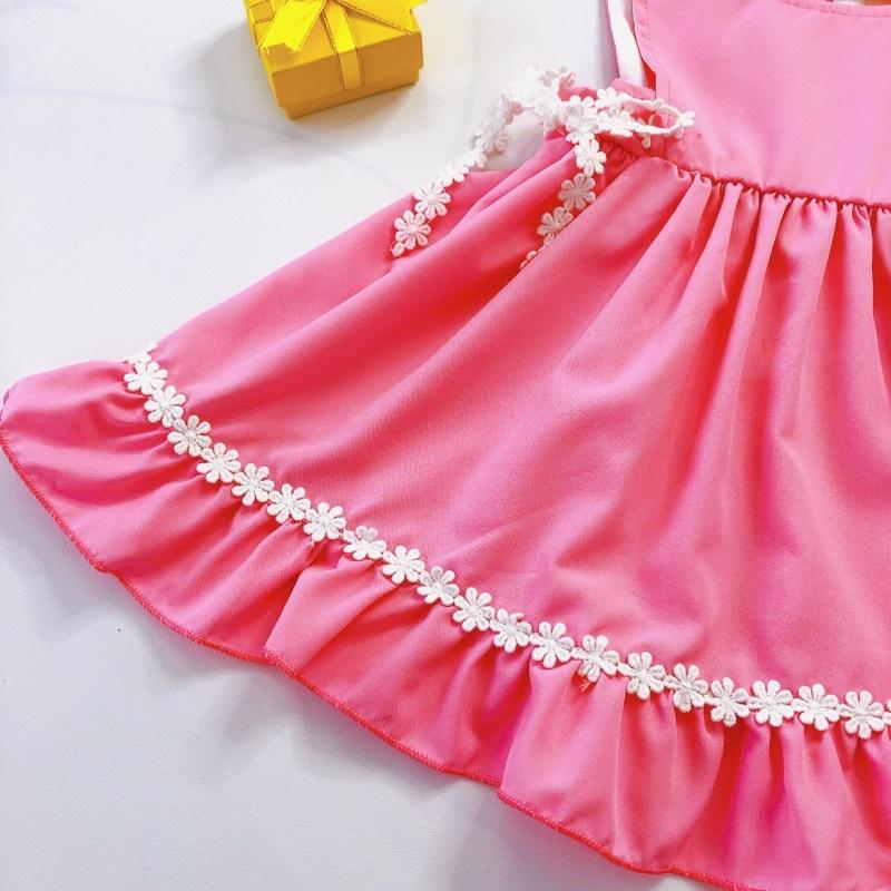 Váy Hồng Đào Kèm Chip Cho Bé Gái Từ Sơ Sinh - 16kg