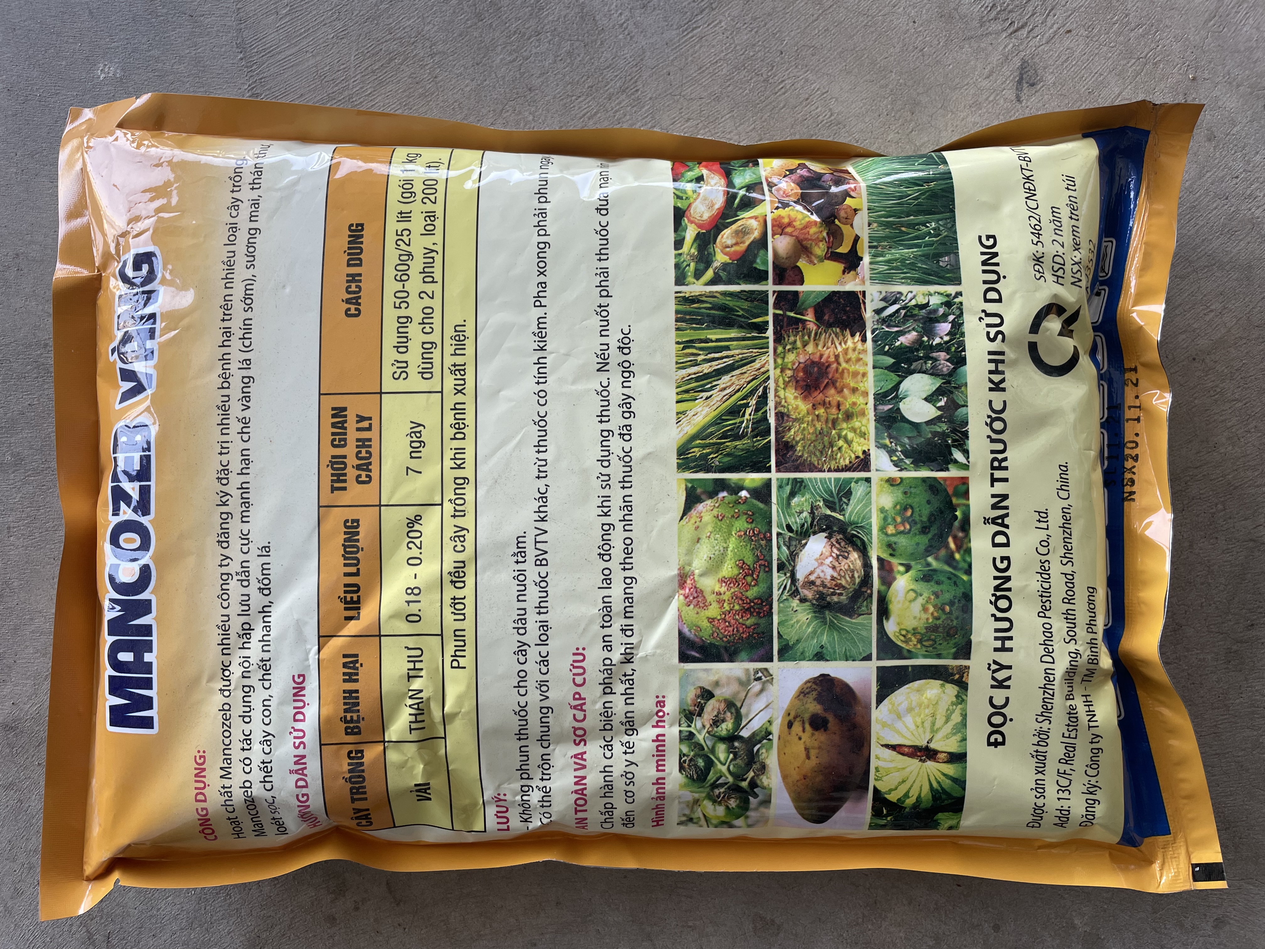 Mancozeb vàng gói 1kg trừ thối nhũn, hạn chế vàng lá, sương mai, thán thư, loét sọc