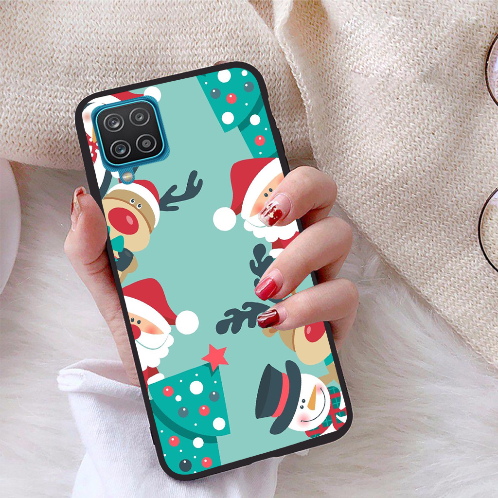 Ốp lưng dành cho Samsung Galaxy A12 viền dẻo TPU Bộ Sưu Tập Giáng Sinh Vui Vẻ - Tặng giá đỡ điện thoại in logo iCase - Hàng chính hãng