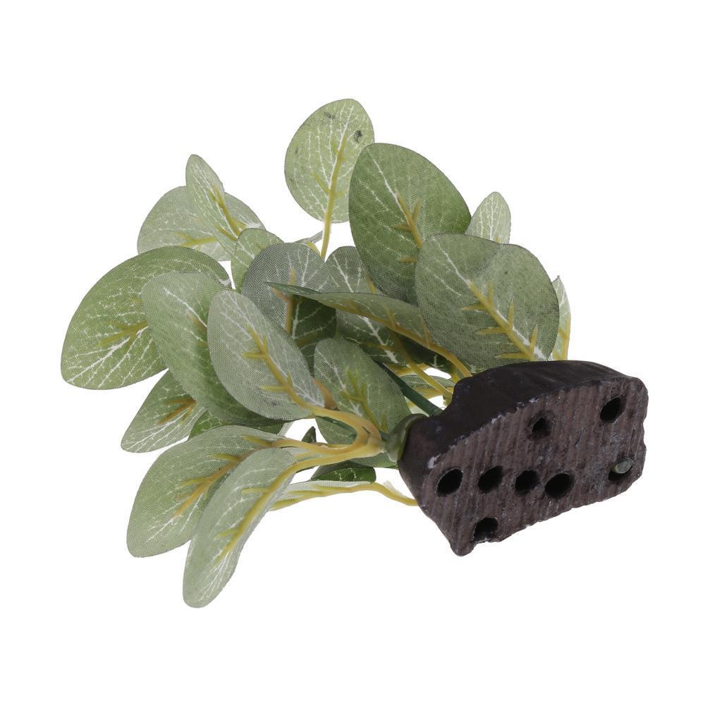 2x Reptile Resin Decor Plant Reptile Hiding Plant Lizard Turtle Habitat