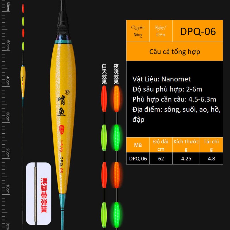 Phao Câu Đài Ngày Đêm , Phao Hố Đấu Quyền Năng Chất Liệu Nanomet Cao Cấp PC31