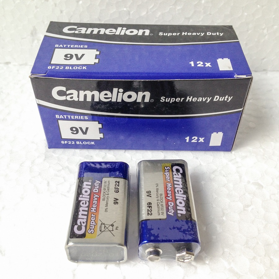 Hộp 12 Viên Pin Khối 9V Camelion 6F22 Battery