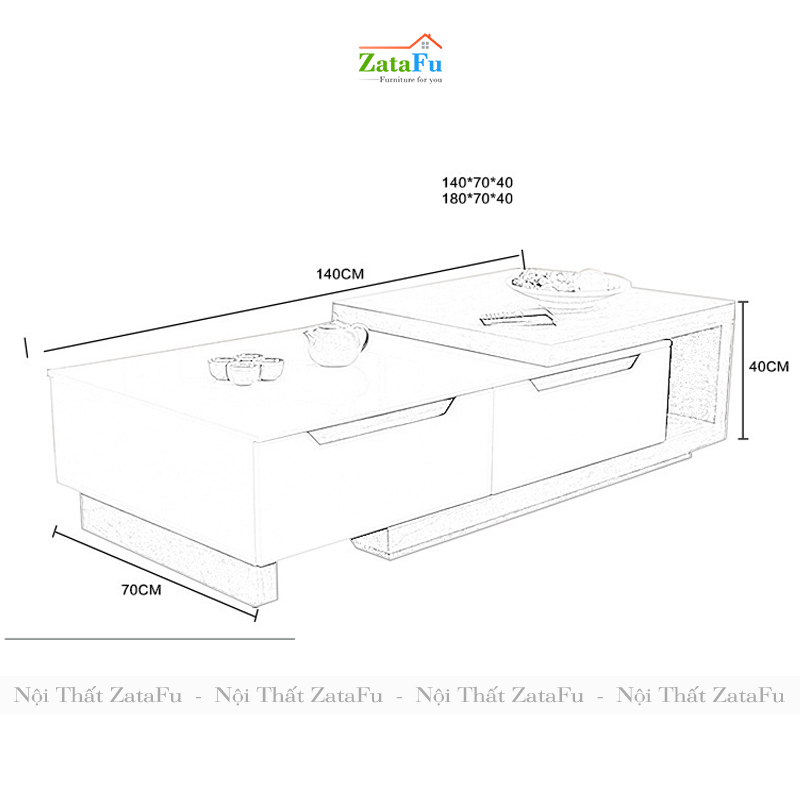 Bàn Trà Sofa Gỗ Ngồi Bệt Phong Cách Sáng Tạo Tùy Chỉnh Kích Thước BSF-15 ZataFu