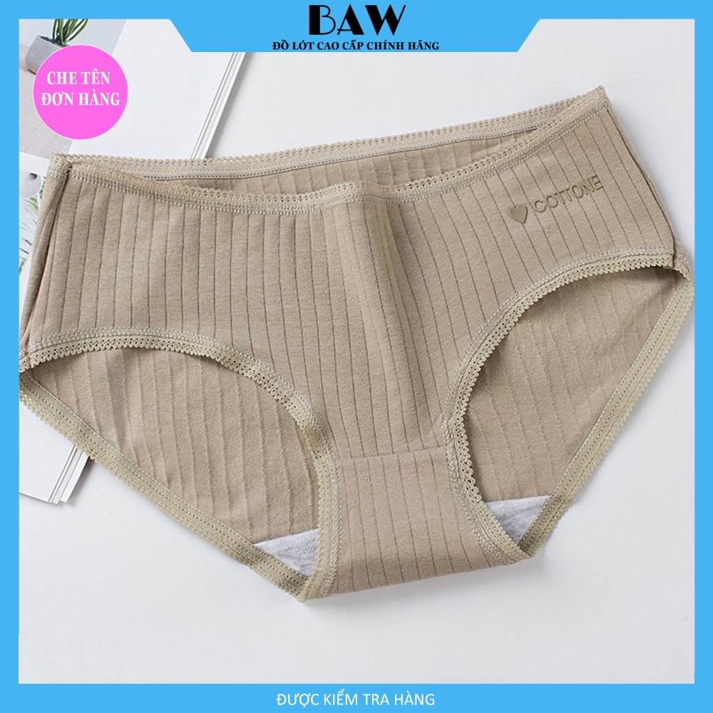 Hình ảnh Bộ 5 Quần Lót Cotton Không Đường May thương hiệu BAW Kháng Khuẩn Thoáng Mát Màu Sắc Tùy Chọn Cho Nữ QLN15