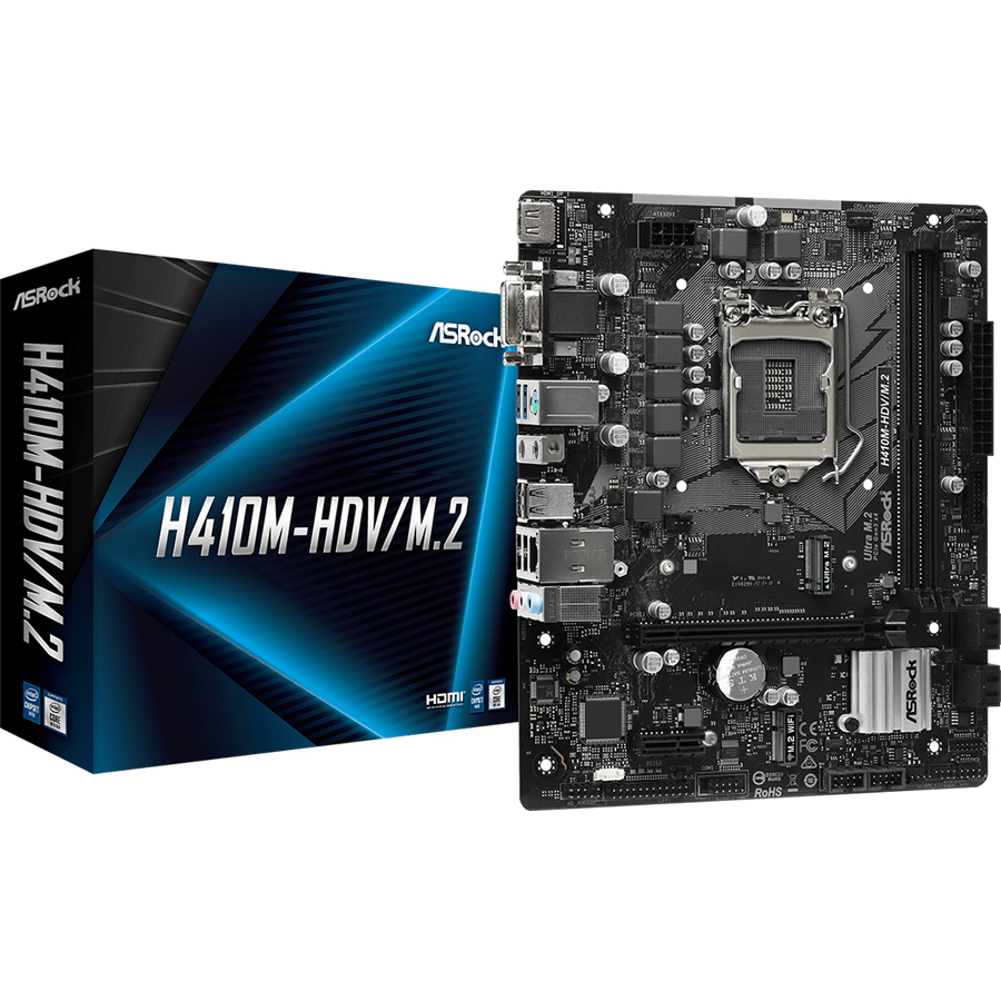 Bo Mạch Chủ Mainboard ASRock H410M-HDV/M2 - Hàng Chính Hãng