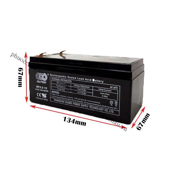 Ắc Quy Lưu Điện OUTDO OT3.3-12 (12V-3.3AH) - Bình Ắc Quy 12V