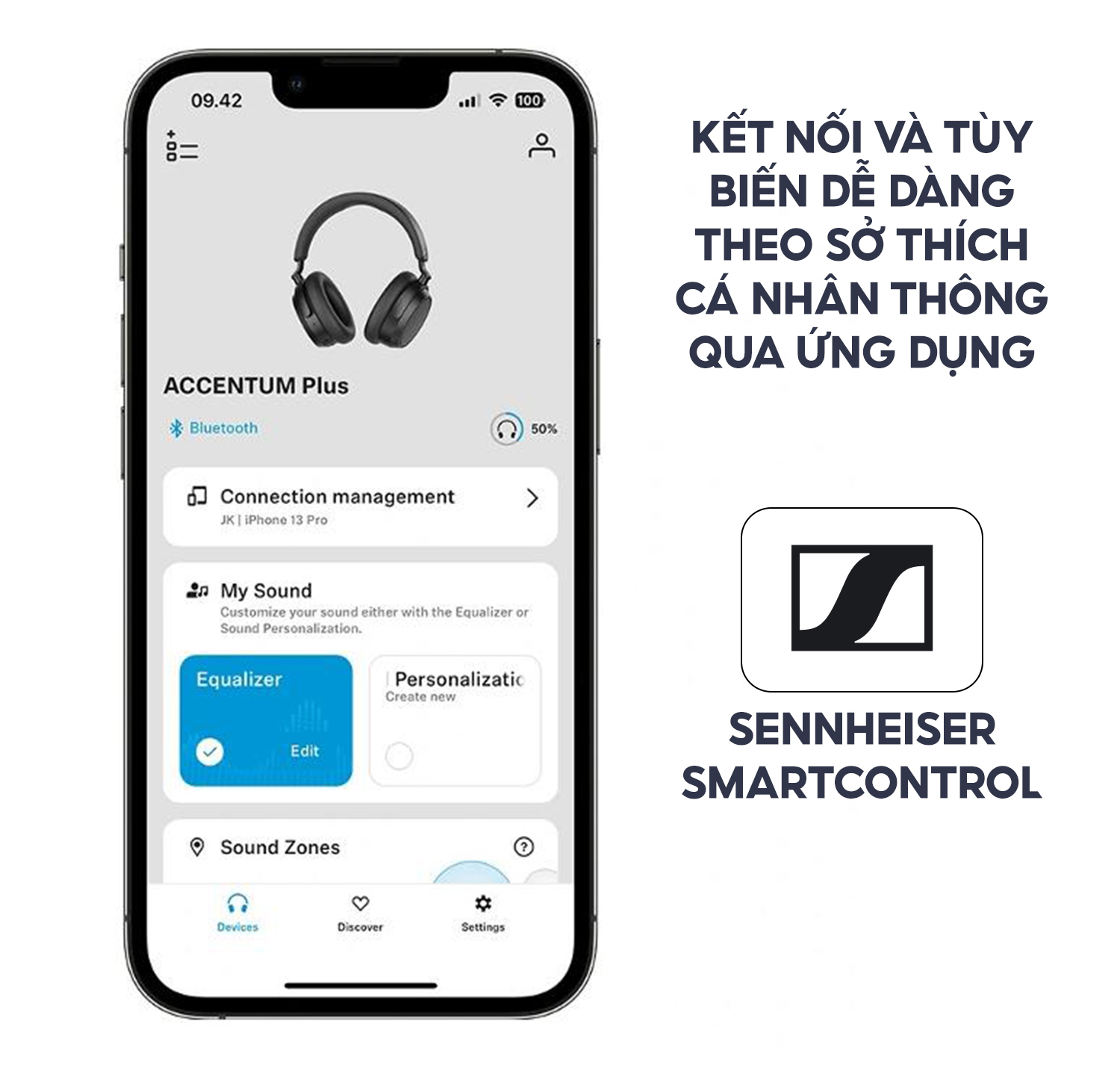 Tai nghe SENNHEISER ACCENTUM Plus Wireless ANC Sạc Nhanh - Hàng Chính Hãng Bảo hành 24 tháng