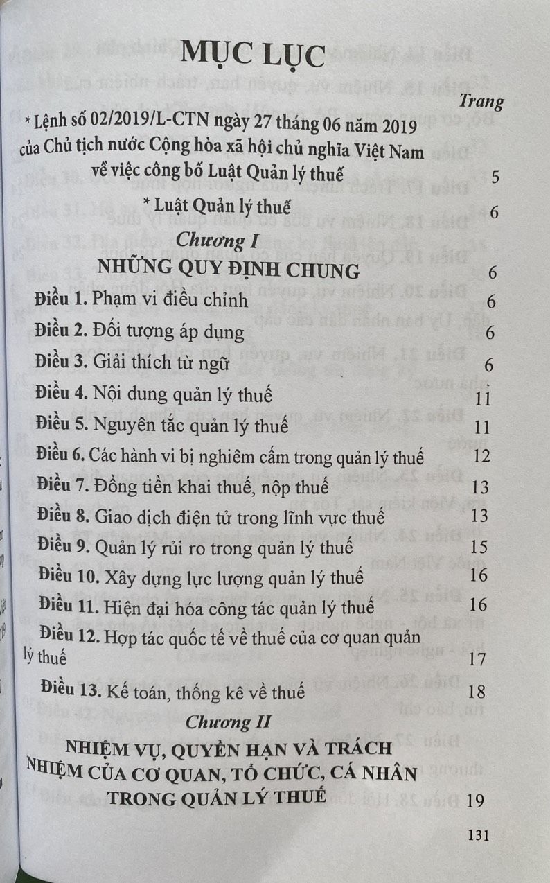 Luật Quản Lý Thuế