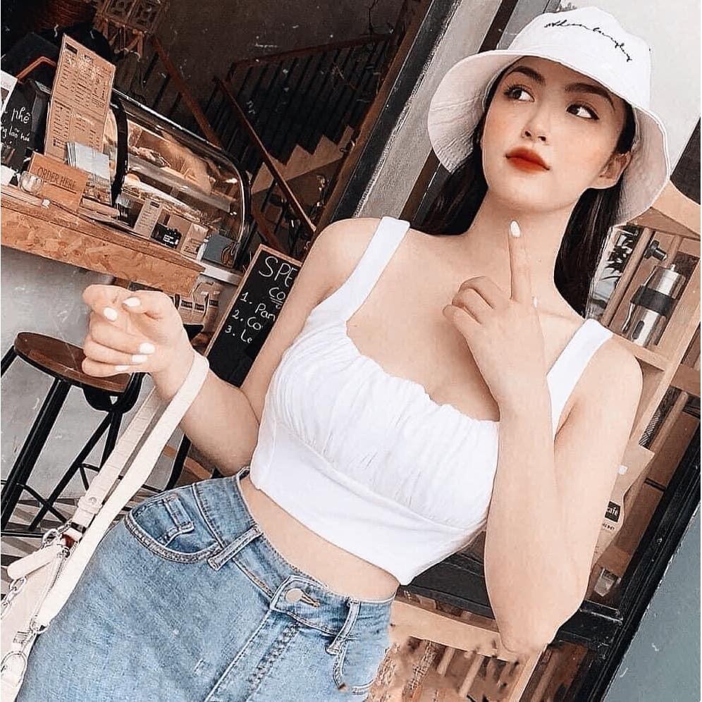Áo 2 Dây Croptop WONNY (TRĂNG)