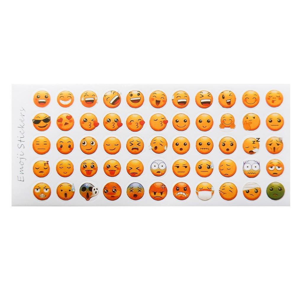 Bộ 12 Tấm Nhãn Dán Sticker Trang Trí Emoji Stickers