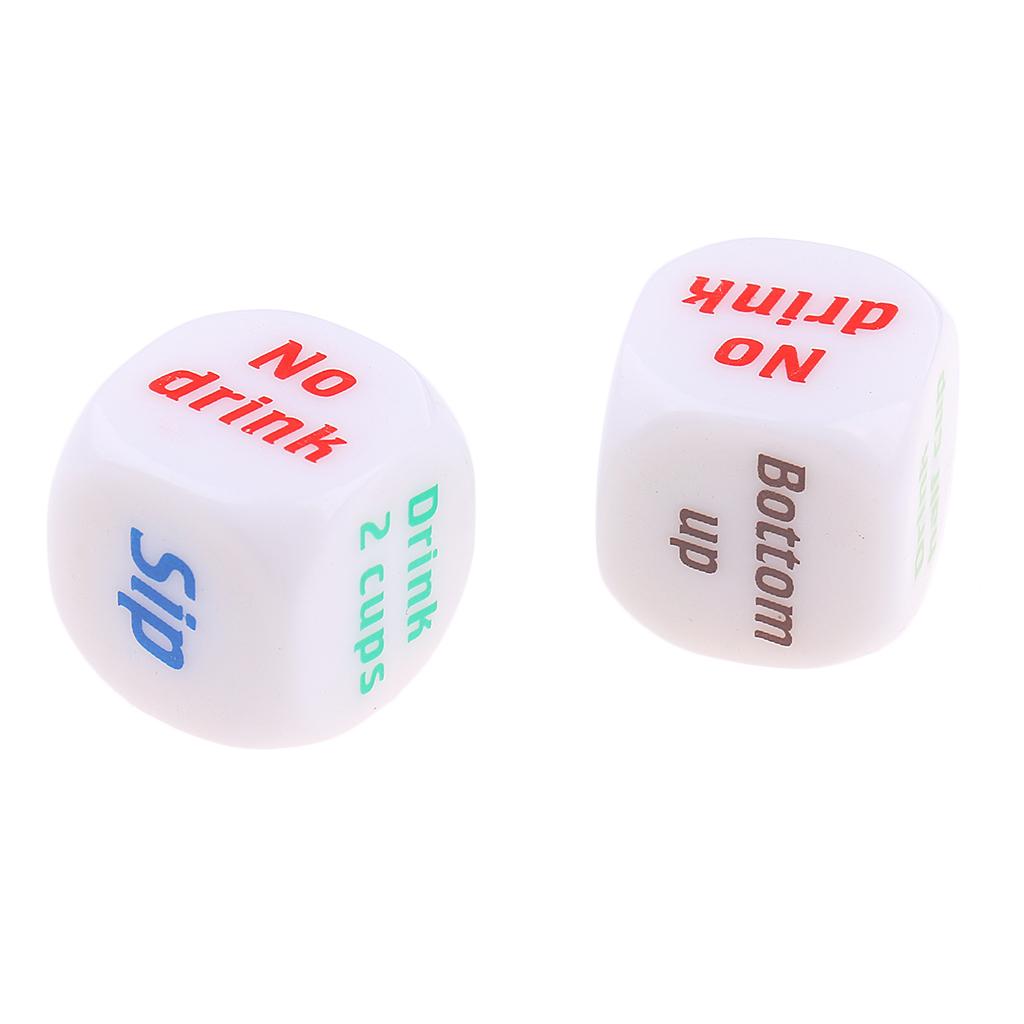 2Pcs Six Sided Dice Creative Beer Drinking Decider for Party Drink Props Toy