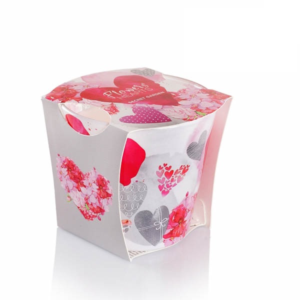 Ly nến thơm Bartek Candles BAT0587 Flowers Hearts 115g (Hương hoa păng xê)