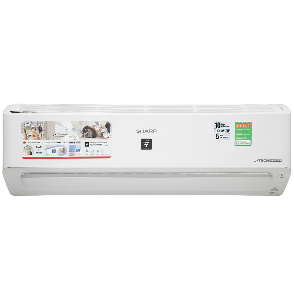 Máy lạnh Sharp Inverter 1.0 HP AH-XP10YMW Model 2021 - Hàng chính hãng
