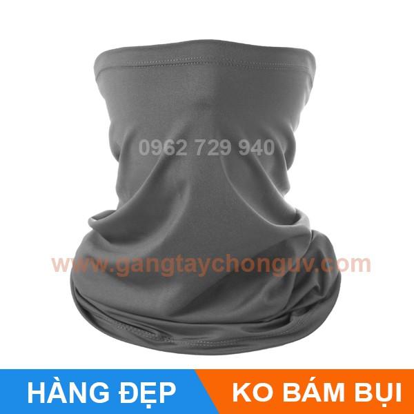 Khăn phượt đa năng loại đẹp màu xám tối, khăn trùm mặt che cổ chống nắng chống bụi | Vải mềm, co giãn, thoáng mát