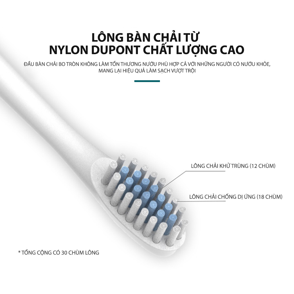 Bàn Chải Đánh Răng Điện Sonic X20 Cao Cấp Tẩy Trắng Răng Máy Đánh Răng Lông Mềm Cho Bé Tặng Đầu Chải