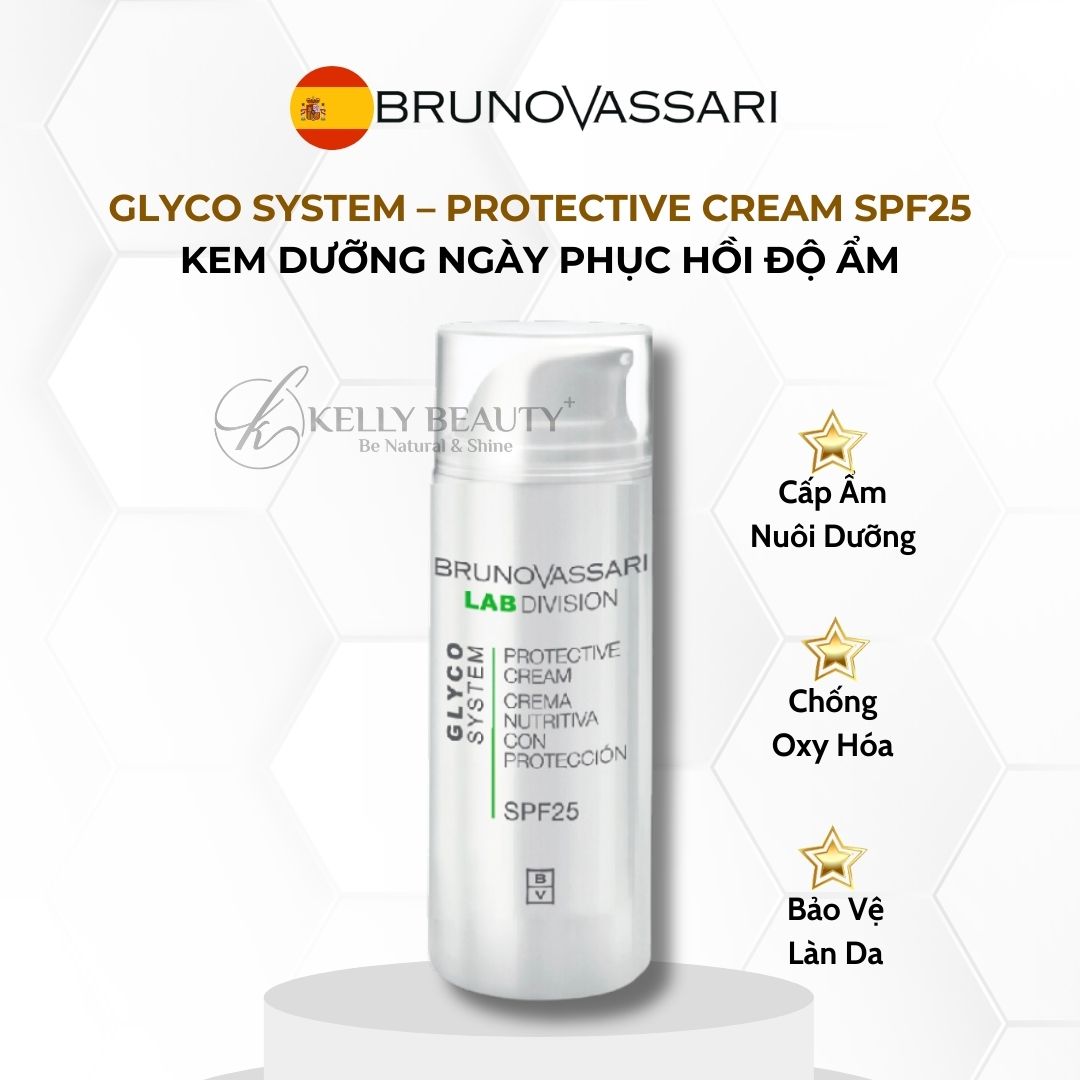 Kem Dưỡng Ngày Phục Hồi Độ Ẩm Glyco System - Protective Cream SPF 25 - BrunoVassari | Kelly Beauty